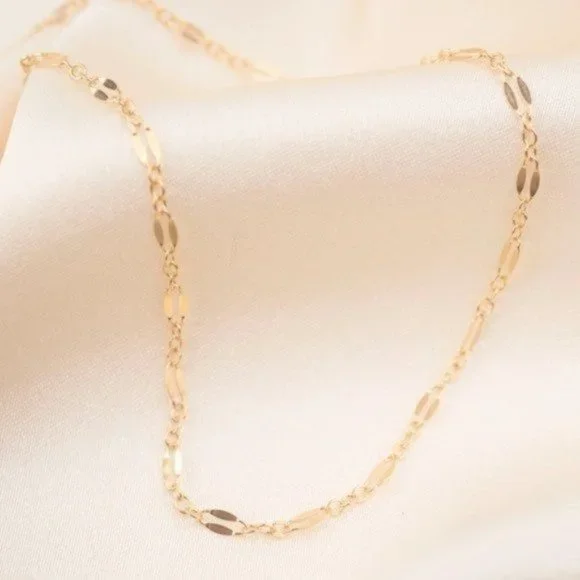 Dainty Gold Sparkle Chain Waterproof Sparkly Gold Necklace Layering Necklace - Picture 6 of 12